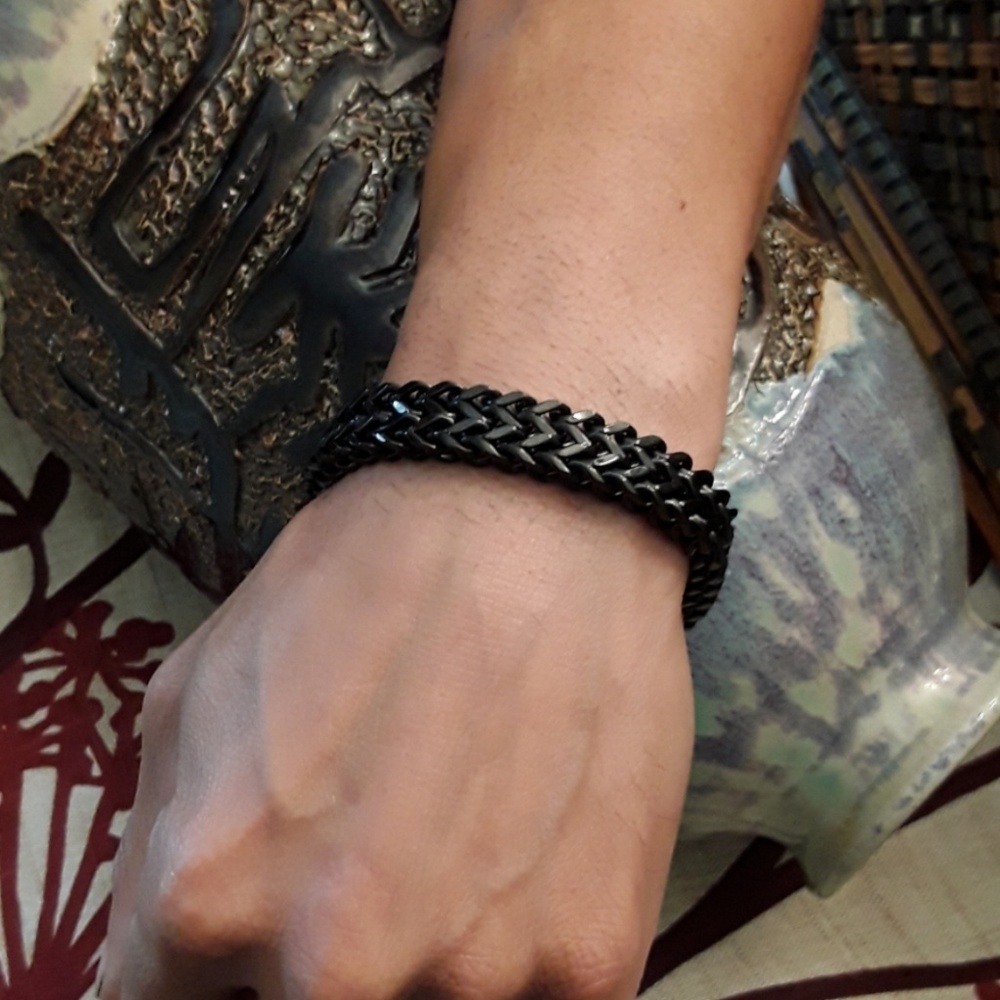NEW Stainless Steel Black Bracelet - Picture 6 of 8